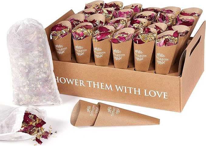 Flora & Bloom Biodegradable Wedding Confetti Kit - 48 Guests